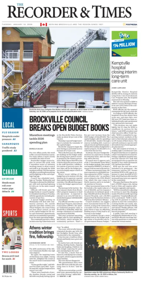 Cover of The Recorder & Times (Brockville)