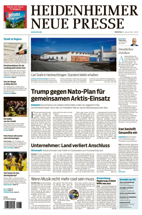 Cover of Heidenheimer Neue Presse