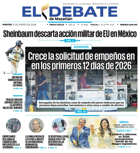 Cover of El Debate de Mazatlan