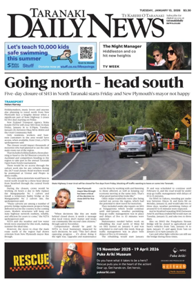 Cover of Taranaki Daily News