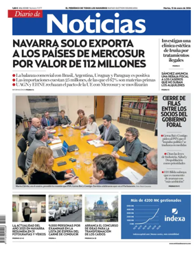 Cover of Diario de Noticias (Spain)
