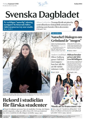 Cover of Svenska Dagbladet