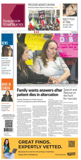 Cover of Saskatoon StarPhoenix