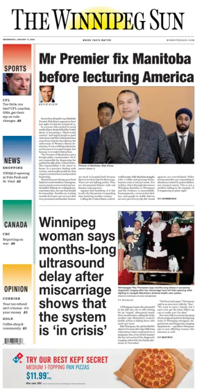Cover of Winnipeg Sun