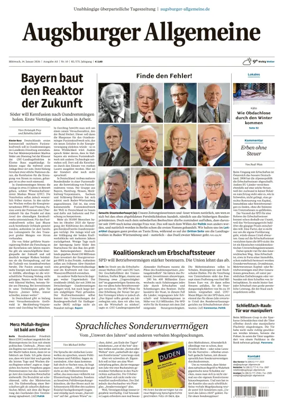 Cover of Augsburger Allgemeine (Ausgabe Stadt)