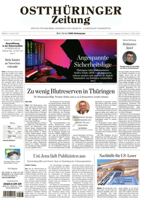 Cover of Ostthuringer Zeitung (Saale-Holzland-Kreis)