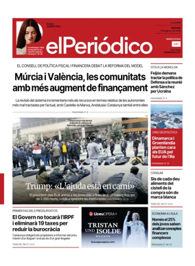 Cover of El Periódico de Catalunya (Català)