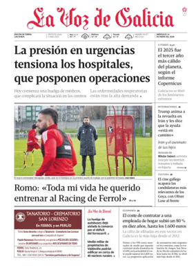 Cover of La Voz de Galicia (Ferrol)