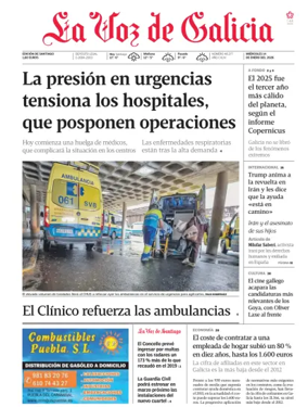 Cover of La Voz de Galicia (Santiago)