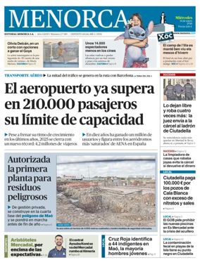 Cover of Menorca Diario Insular