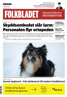 Cover of Folkbladet Vasterbotten