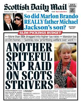 Cover of Scottish Daily Mail