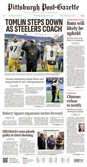 Cover of Pittsburgh Post-Gazette