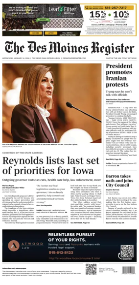 Cover of The Des Moines Register