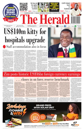 Cover of The Herald (Zimbabwe)