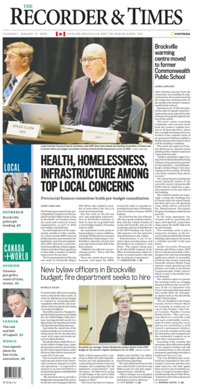 Cover of The Recorder & Times (Brockville)