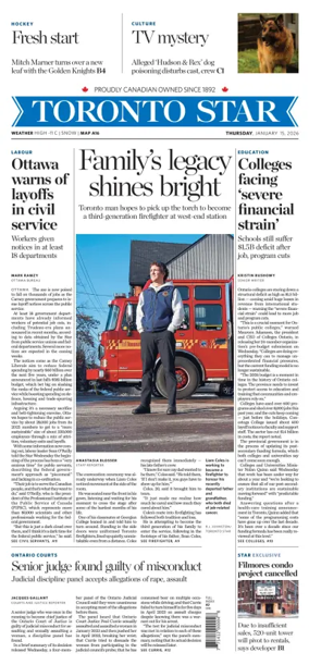 Cover of Toronto Star