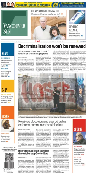 Cover of Vancouver Sun