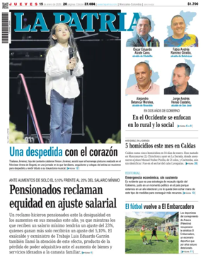 Cover of La Patria (Colombia)