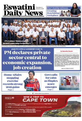 Cover of Eswatini Daily News