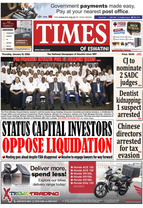 Cover of Times of Eswatini