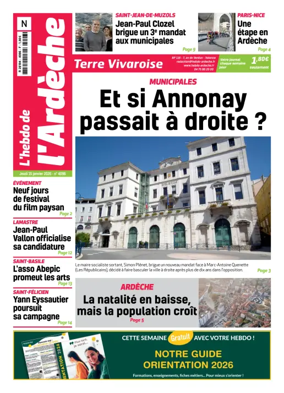 Cover of L'Hebdo de l'Ardeche – edition Nord