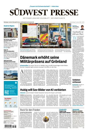 Cover of Sudwest Presse - Metzinger Uracher Volksblatt - Der Ermstalbote