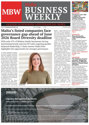 Cover of The Malta Business Weekly