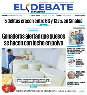 Cover of El Debate de Mazatlan