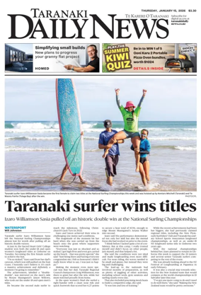 Cover of Taranaki Daily News