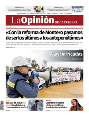 Cover of La Opinion de Murcia (Cartagena)
