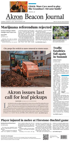 Cover of Akron Beacon Journal