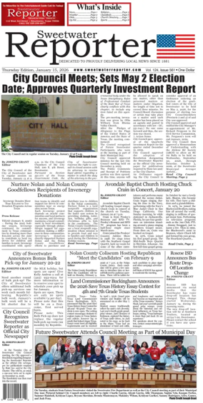 Cover of Sweetwater Reporter