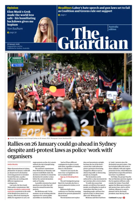 Cover of The Guardian Australia