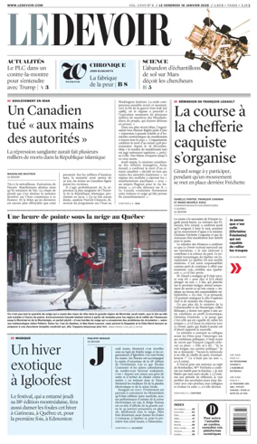 Cover of Le Devoir
