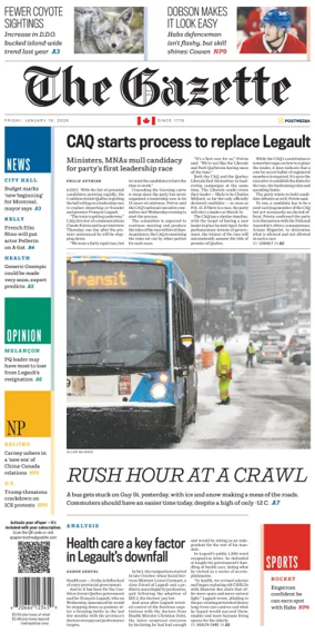 Cover of Montreal Gazette