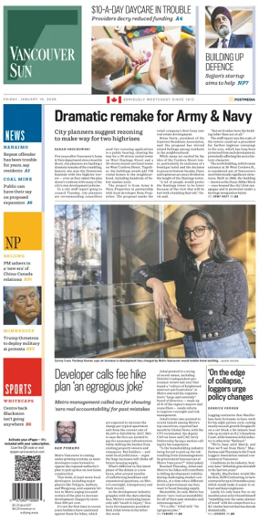 Cover of Vancouver Sun