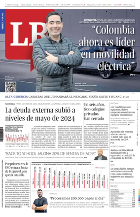 Cover of La Republica (Colombia)