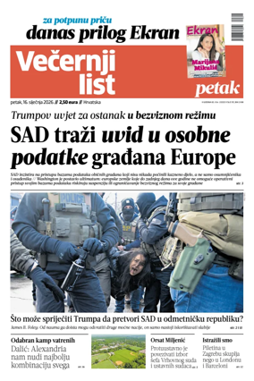 Cover of Vecernji list - Hrvatska