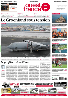 Cover of Ouest-France (Saint-Brieuc Lamballe)