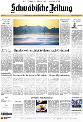 Cover of Schwabische Zeitung (Leutkirch / Isny / Bad Wurzach)