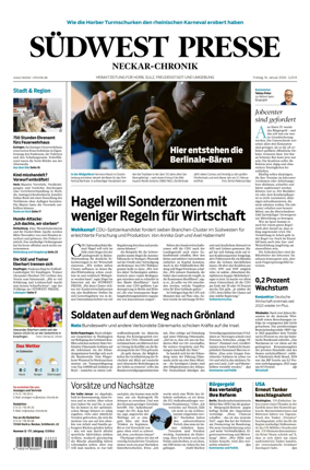 Cover of SUDWEST PRESSE - Neckar-Chronik