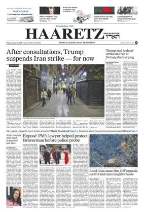 Cover of Haaretz english edition (Friday)