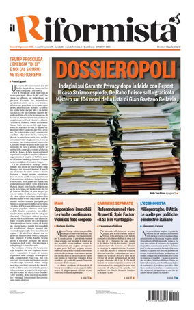 Cover of Il Riformista (Italy)