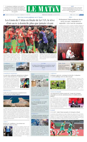 Cover of Le Matin (Morocco)