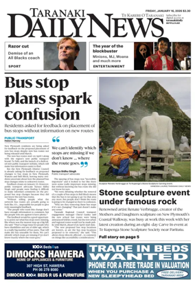Cover of Taranaki Daily News