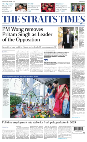 Cover of The Straits Times
