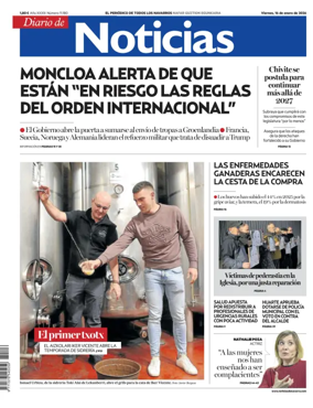 Cover of Diario de Noticias (Spain)