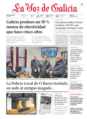 Cover of La Voz de Galicia (Ourense)