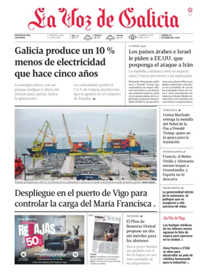 Cover of La Voz de Galicia (Vigo)